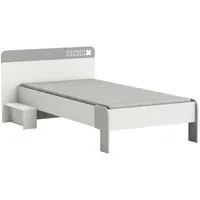 demeyere lit enfant - décor gris/blanc - 90x190/200 - hampton
