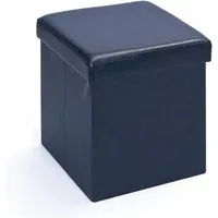 repose-pieds pliable homelife24 - setti noir - boîte de rangement et pouf en mdf revêtu de pu