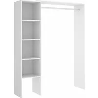 armoire placard extensible coloris blanc - longueur 100-140 x hauteur 187 x profondeur 40 cm