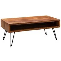 wohnling table basse bois massif 100x40x50 cm salon table canapé table table