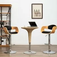 vidaxl chaise de bar noir bois courbé et similicuir