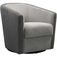 fauteuil - tousmesmeubles - jacques - tissu gris - pivotant - confortable