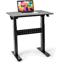 duronic tm04f table de travail assis-debout | support ergonomique | noir | grande surface 71 x 56 cm | hauteur ajustable 66 – 106 cm