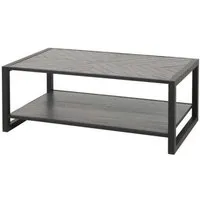 table basse rectangulaire chêne cendré/métal - duc - l 120 x l 70 x h 45