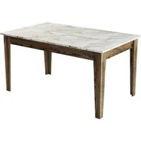 table de salle à manger avec rangement fiorita 145cm bois et blanc effet marbre