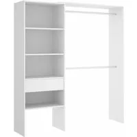 armoire placard extensible coloris blanc - longueur 110-160 x hauteur 187 x profondeur 40 cm