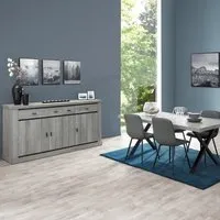 salle à manger contemporaine couleur bois gris mathias gris l 170 x p 100 x h 76 cm