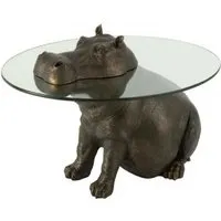 table d'appoint design "hippopotame" 64cm bronze - paris prix marron