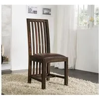 chaise rembourrée - bois massif de palissandre huilé - pure sheesham #702