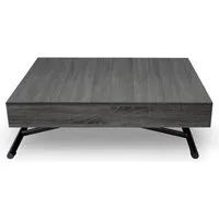 table basse relevable "lift" 120-190cm gris - paris prix