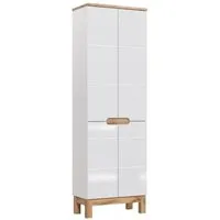 armoire de salle de bain - armoire de salle de bain - h 187 x l 60 x p 33 cm - cintra white beige