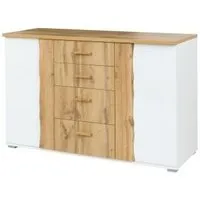 commode wood. coloris dab wotan et blanc. meuble design, idéal pour votre chambre 45 blanc