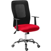 fauteuil de bureau assise tissu dossier résille net mesh rouge