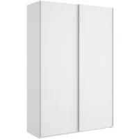 armoire avec 2 porte coulissante en panneaux de particules mélaminés coloris blanc-longueur 150 x profondeur 65 x hauteur 204 cm