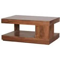 table basse marron moderne en bois massif sheesham l. 90 x p. 60 x h. 40 cm  collection brataas viv-97276 marron