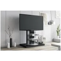 meuble tv design rotatif 126 cm x 90 cm x 59 cm - noir