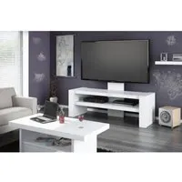 meuble tv design laqué 138 cm x 47 cm x 118 cm - blanc