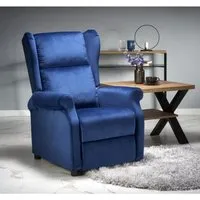fauteuil relax inclinable en tissu - bleu