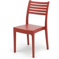chaise de jardin olimpia areta - rouge - plastique résine - 52 x 46 x h 86 cm