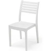 chaise de jardin olimpia areta - blanc - lot de 4 - 52 x 46 x h 86 cm - résine de synthèse