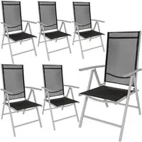 tectake lot de 6 chaises de jardin pliantes en aluminium