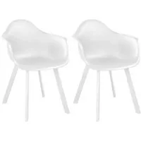 fauteuils de jardin en aluminium et résine jato (lot de 2) blanc blanc