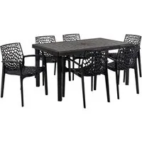 ensemble table et chaises de jardin - diademe - polypropylène - gris anthracite