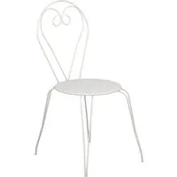 chaises de jardin romantique empilable en fer forgé - blanc - lot de 4