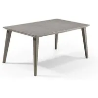 table de jardin - rectangulaire 160cm - cappuccino - en résine - 6 personnes - lima -allibert by keter