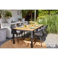 table de jardin primavera - aluminium et eucalyptus - l 160 x p 90 x h 74 cm - gris - hartman