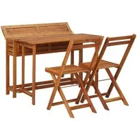 table de balcon avec 2 chaises de bistro bois d'acacia massif dilwe7842689189613