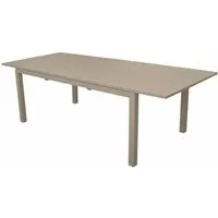 table de jardin rectangulaire extensible genes - proloisirs - creme 160/240 cm - aluminium - beige - extérieur