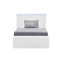 lit avec rangement 90x190 cm chesterlight coloris blanc