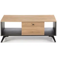 table basse 1 tiroir texas coloris naturel/ noir