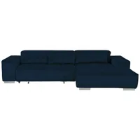 canapé d'angle relax électrique 4 places orion coloris bleu