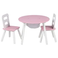 ensemble table et tabourets enfant pinky coloris blanc/rose