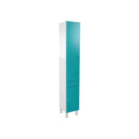 colonne de salle de bain 2 portes + 1 tiroir l.30 cm soramena coloris bleu