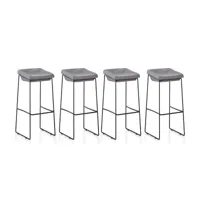 designetsamaison - lot de 4 chaises hautes grises - udinese c-udinese05