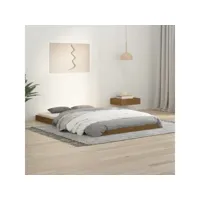 lit double pour adulte moderne cadre de lit - marron miel 120x190cm bois pin massif petit double