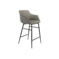chaise haute en tissu gris et pieds acier noir paula - lot de 2-couleur aqua 02 crème
