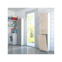 armoire à linge en bois peu encombrante pour salle de bain