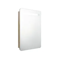 vidaxl armoire de salle de bain à miroir led chêne 60x11x80 cm