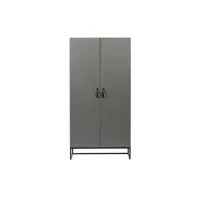morris - armoire 2 portes en pin massif - couleur - gris 373394-l