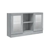armoire à vitrine sonoma gris 120x30,5x70 cm bois d'ingénierie