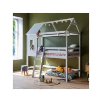 lit cabane mezzanine pour enfant 190x90cm blanc margot