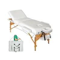 table de massage pliante 3 zones - 10 cm d'épaisseur + housse blanc helloshop26 2008137