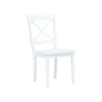 lot de 4 chaises à manger chaises à dîner, chaises de cuisine blanc bois d'hévéa massif qdtr61102