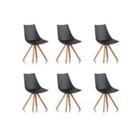designetsamaison - lot de 6 chaises scandinaves noires - minsk c-minsk05