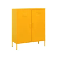 armoire de rangement jaune moutarde 80x35x101,5 cm acier
