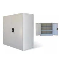 armoire en métal gris 2 portes phil 90 cm 2